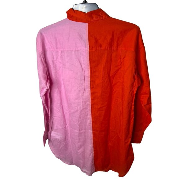 J.Crew Womens Button Up Beach Shirt In Colorblock Size XS BP116 - Picture 3 of 5